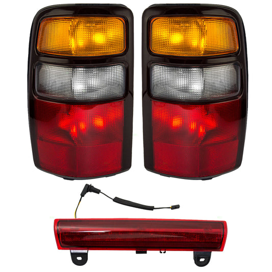Brock Replacement Tail Lights with 3rd Brake Light Compatible with 2004-2006 Tahoe