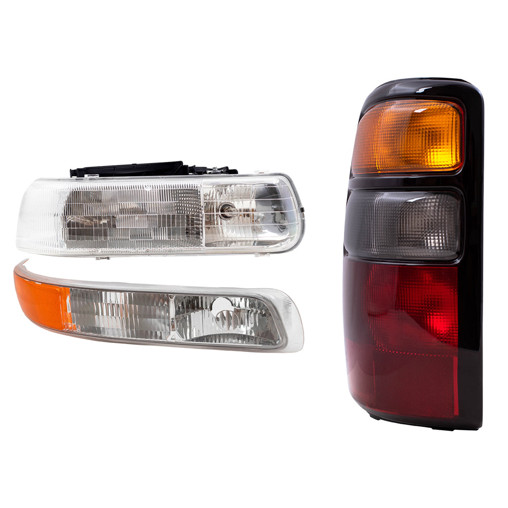Brock Headlights Set fits 04-06 Tahoe Suburban 6 Pc Set w/ Taillights & Signal Lights