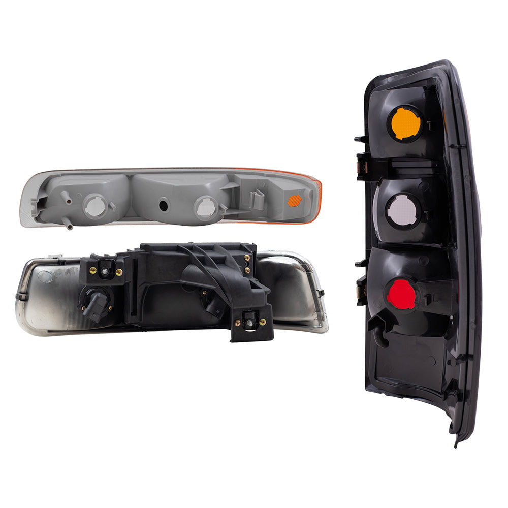 Brock Headlights Set fits 04-06 Tahoe Suburban 6 Pc Set w/ Taillights & Signal Lights
