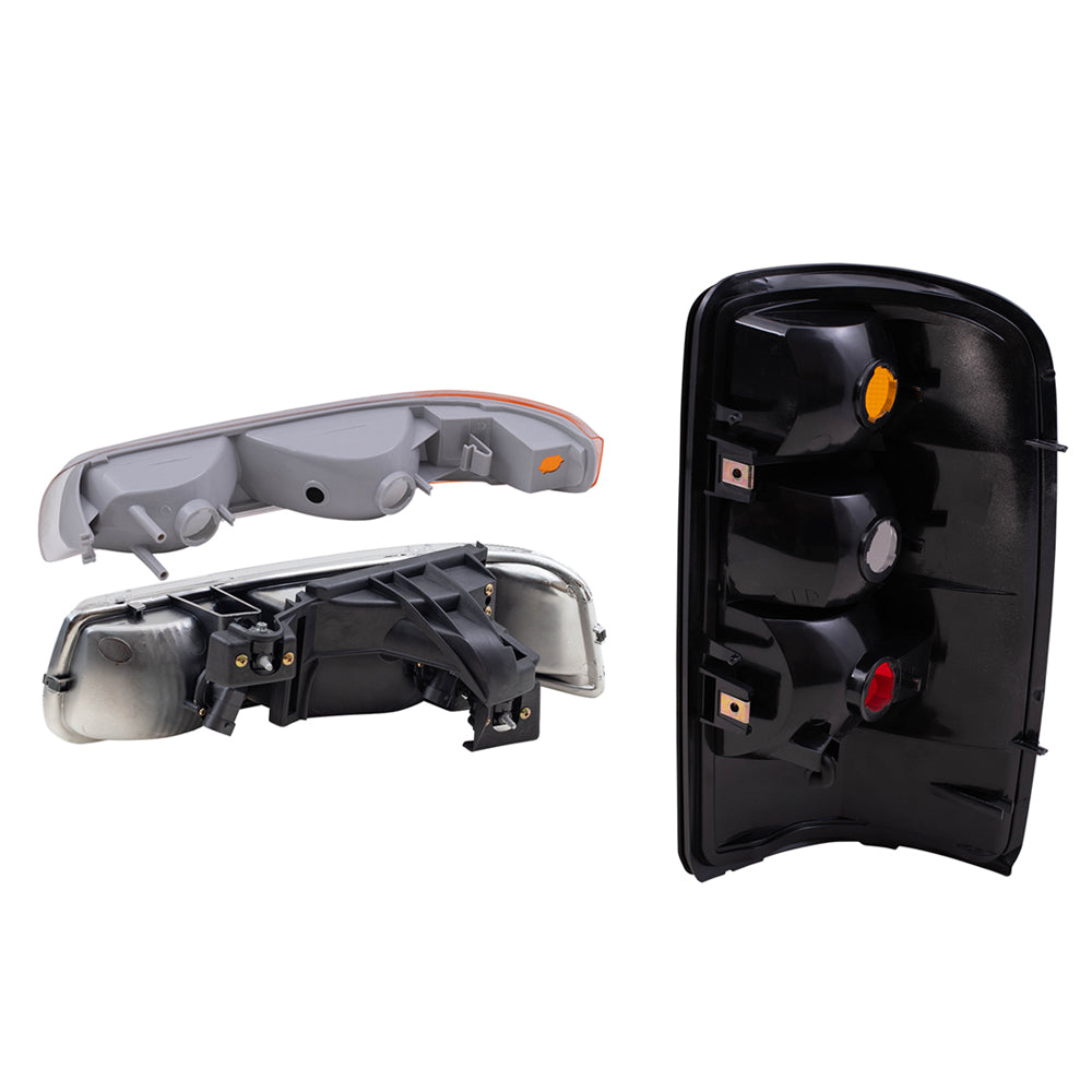 Brock Headlights Set fits 04-06 Tahoe Suburban 6 Pc Set w/ Taillights & Signal Lights
