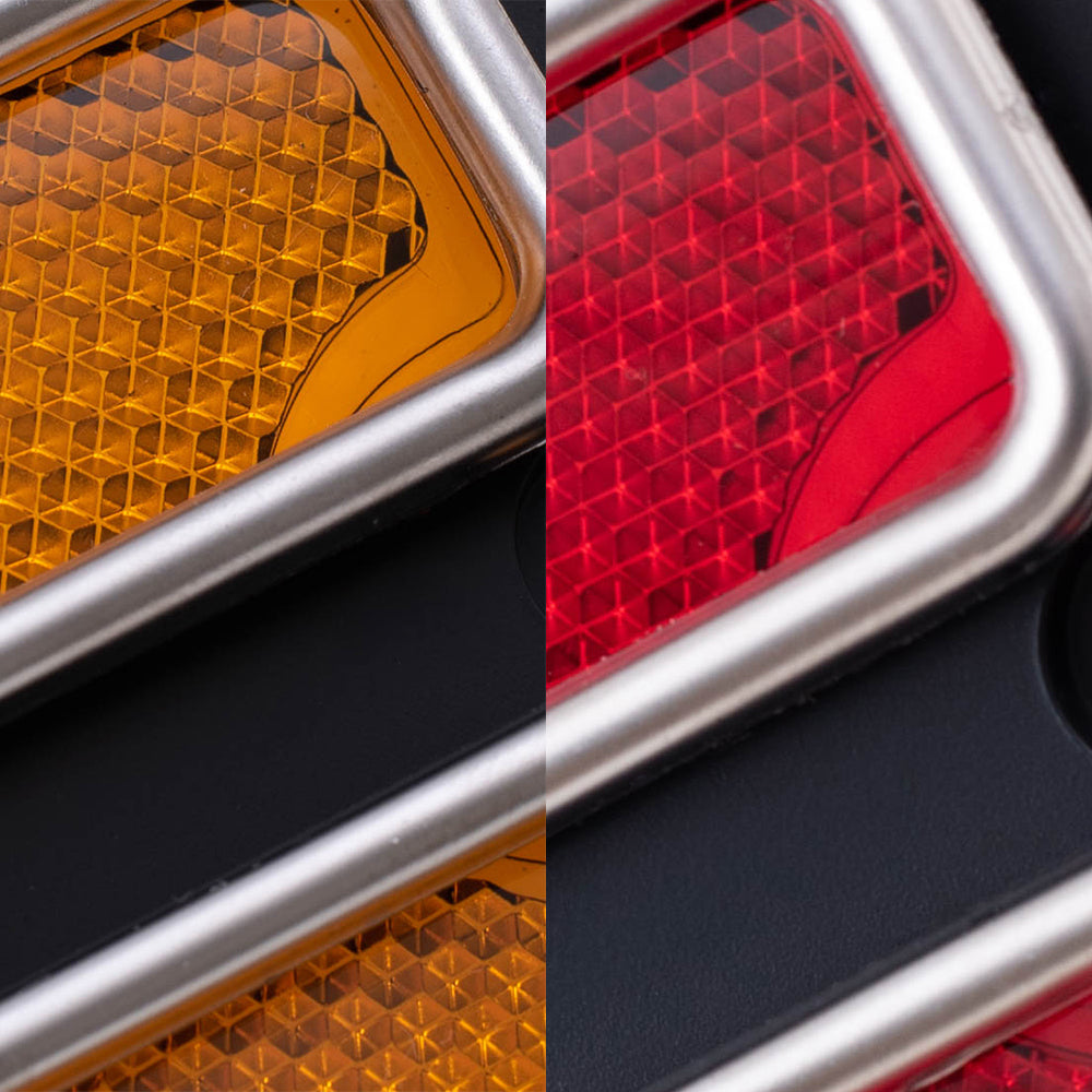 Brock Replacement Driver and Passenger 4 Pc Side Markers Set Red and Amber with Chrome Trim Compatible with 70-84 Full Size C/K Pickup Van SUV
