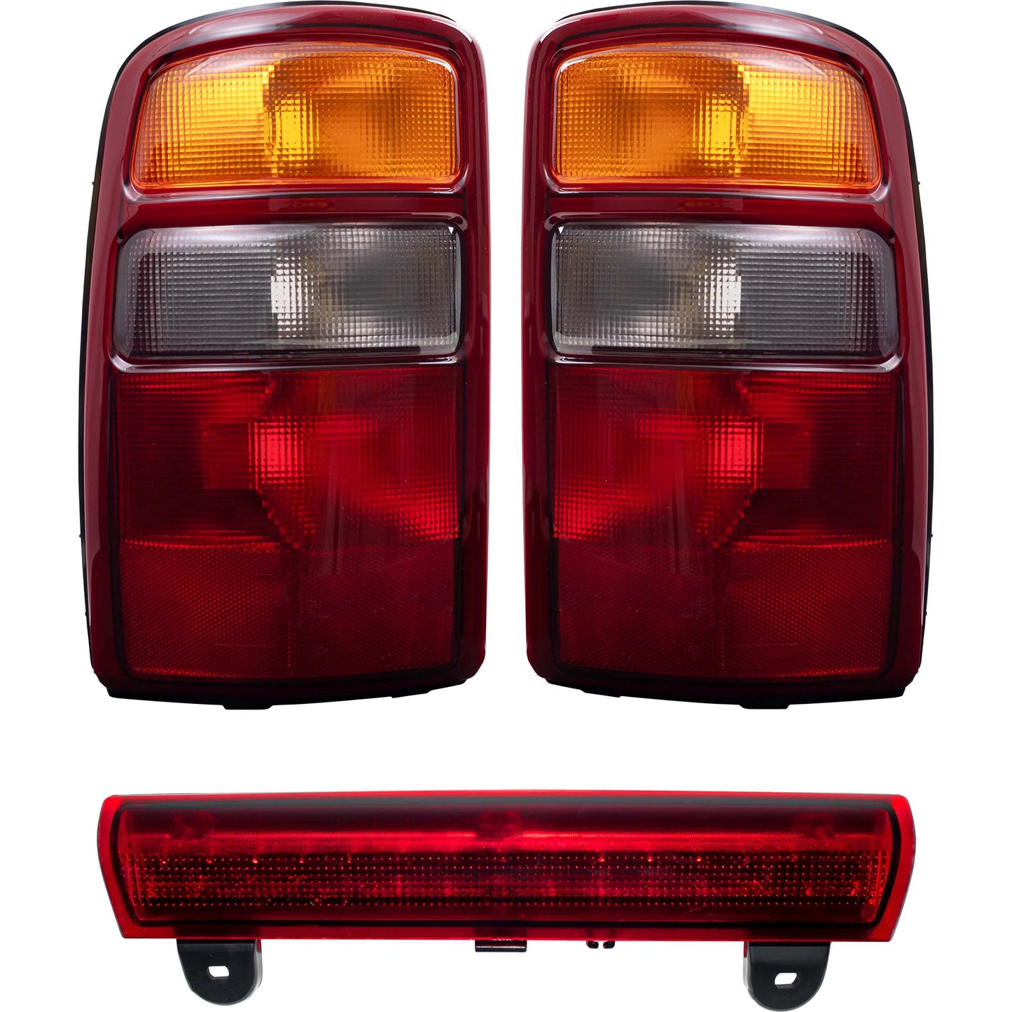 Brock Replacement 3 Piece Set of Taillights with 3rd Brake Light Compatible with SUV with Liftgate 15170955 15198449 15224278