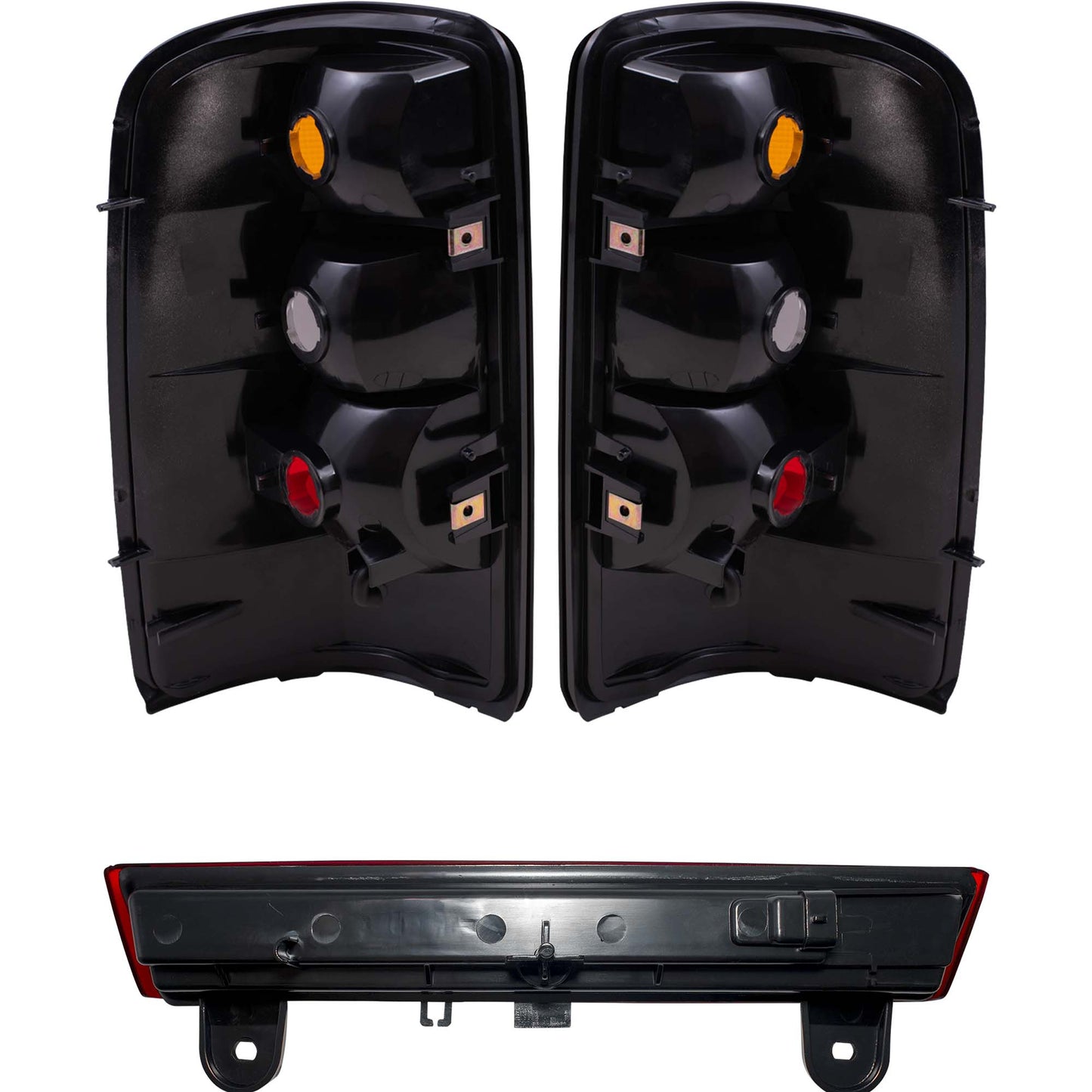 Brock Replacement Driver and Passenger Set Tail Lights & 3rd Brake Center High Mount Stop Light Compatible with 2004-2006 Tahoe Yukon & Yukon XL Suburban w/ Liftgate