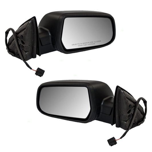 Brock Replacement Driver and Passenger Side Power Mirrors Textured Black without Heat, Memory or Spotter Glass Compatible with 2010-2014 Equinox & 2010-2014 Terrain