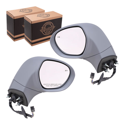 Brock Replacement Set Driver and Passenger Power Side Door Mirrors Heated with Signal Memory Blind Spot Detection Compatible with 2016-2020 Envision