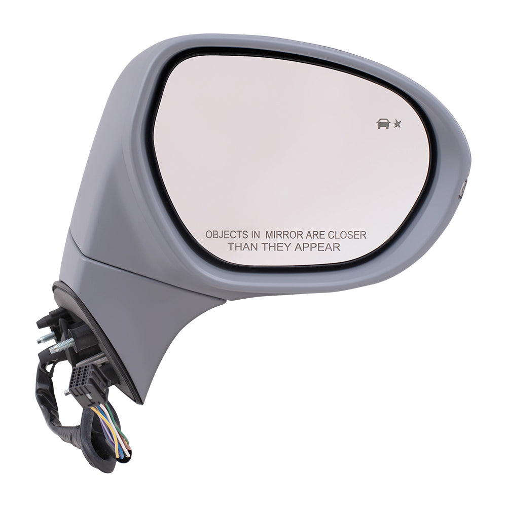 Brock Replacement Passenger Power Side Door Mirror Heated with Signal Memory Blind Spot Detection Compatible with 2016-2020 Envision