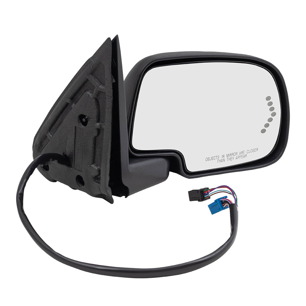Brock Aftermarket Replacement Driver Left Passenger Right Power Mirror Set Paint to Match Black with Heat-Memory-Signal On Glass-Power Folding Compatible with 2003-2006 Chevy Avalanche