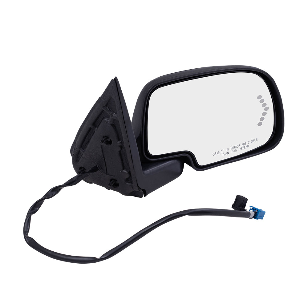 Brock Aftermarket Replacement Driver Left Passenger Right Power Mirror Set Paint to Match Black with Heat-Signal on Glass-Manual Folding Compatible with 2003-2006 Chevy Avalanche