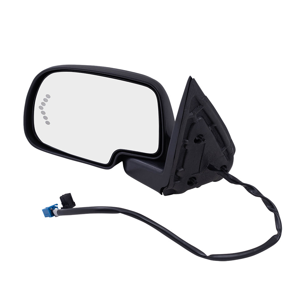 Brock Aftermarket Replacement Driver Left Power Mirror Paint to Match Black Cap with Heat-Signal on Glass-Manual Folding without Memory-Puddle Light-Auto Dim Compatible with 2003-2006 Chevy Avalanche
