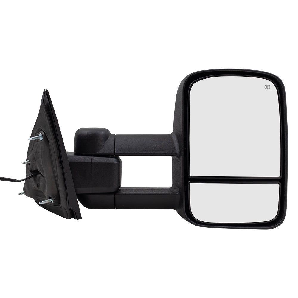 Brock Replacement Set Towing Telescopic Power Mirrors Heated Textured Compatible with 2014-2017 Silverado Sierra Pickup Truck