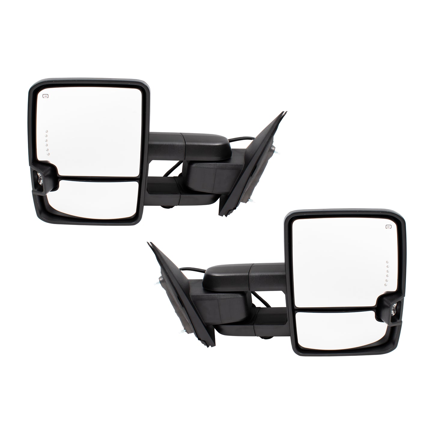 Brock Replacement Performance Upgrade Tow Mirrors Power Folding Heated Telescopic Dual Arms Compatible with 2014-2018 Silverado Sierra Pickup Truck