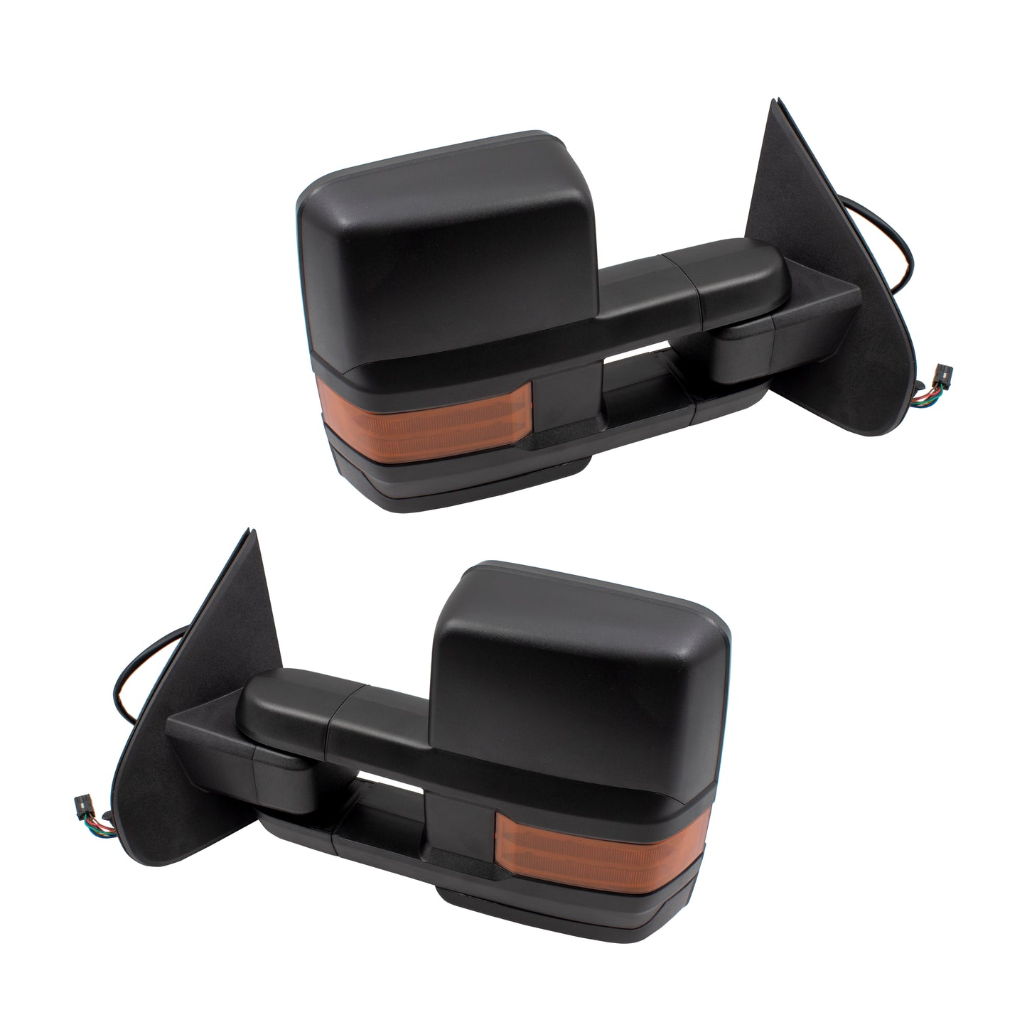 Brock Replacement Performance Upgrade Tow Mirrors Power Folding Heated Telescopic Dual Arms Compatible with 2014-2018 Silverado Sierra Pickup Truck