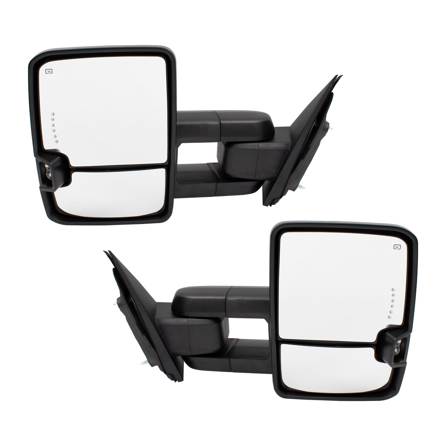 Brock Replacement Performance Upgrade Tow Mirrors Chrome Power Folding Heated Telescopic Dual Arms Compatible with 2014-2018 Silverado Sierra Pickup Truck