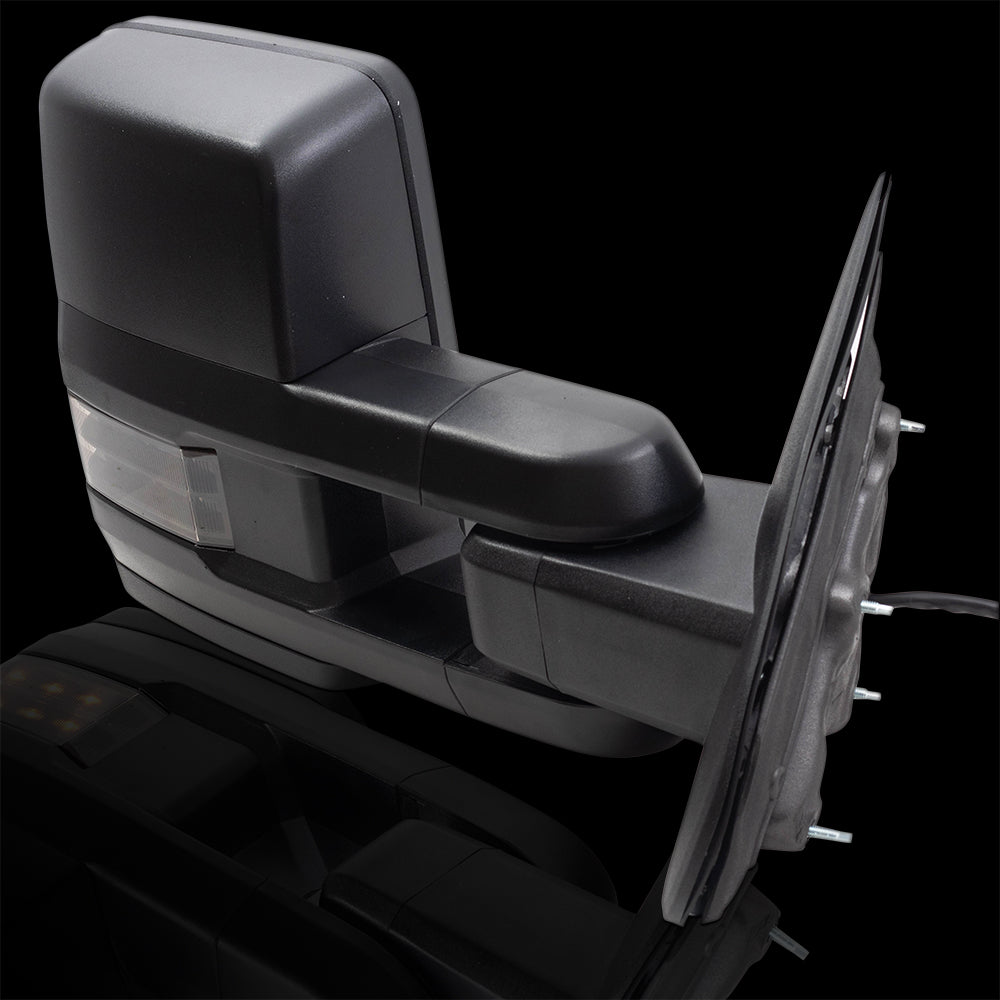 Brock Replacement Performance Upgrade Tow Mirrors Power Folding Heated Smoke External Signal Compatible with 2014-2018 Silverado Sierra Pickup Truck