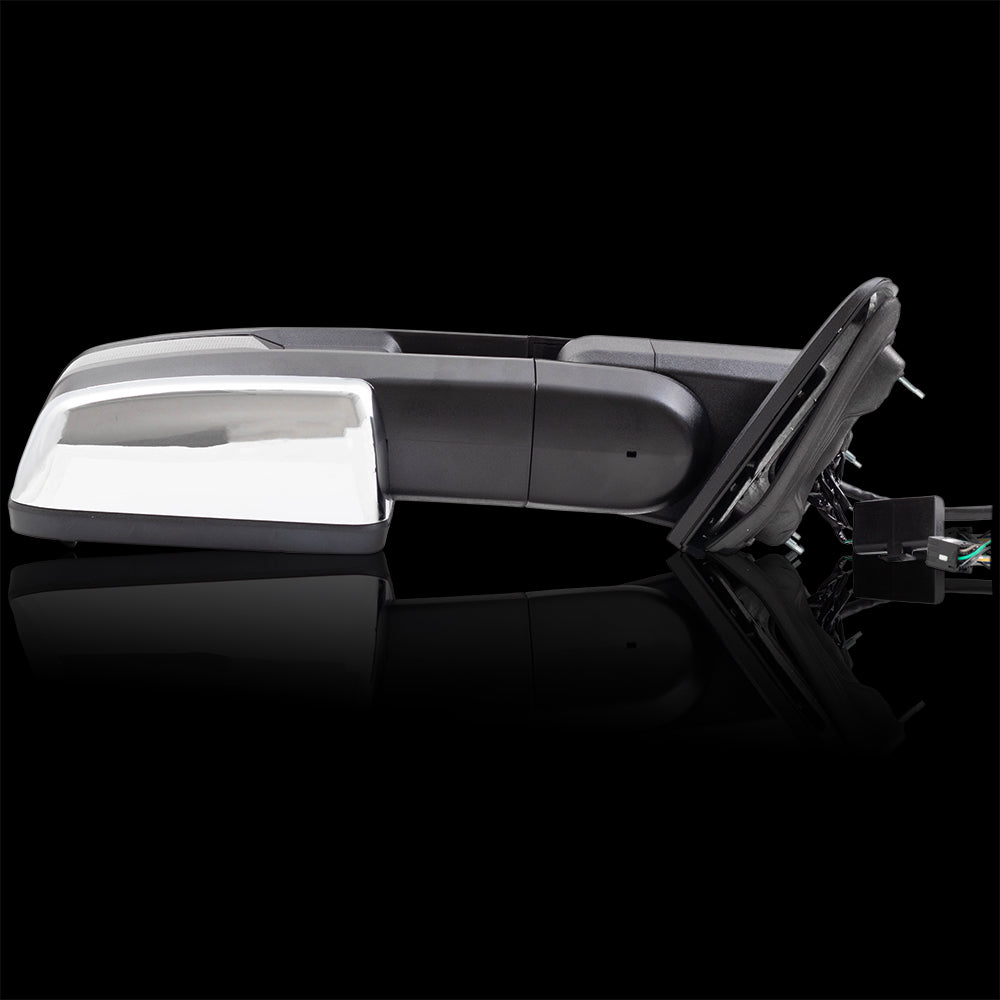 Brock Replacement Performance Upgrade Tow Mirrors Chrome Cap Power Folding Heated Smoke External Signal Compatible with 2014-2018 Silverado Sierra Pickup Truck