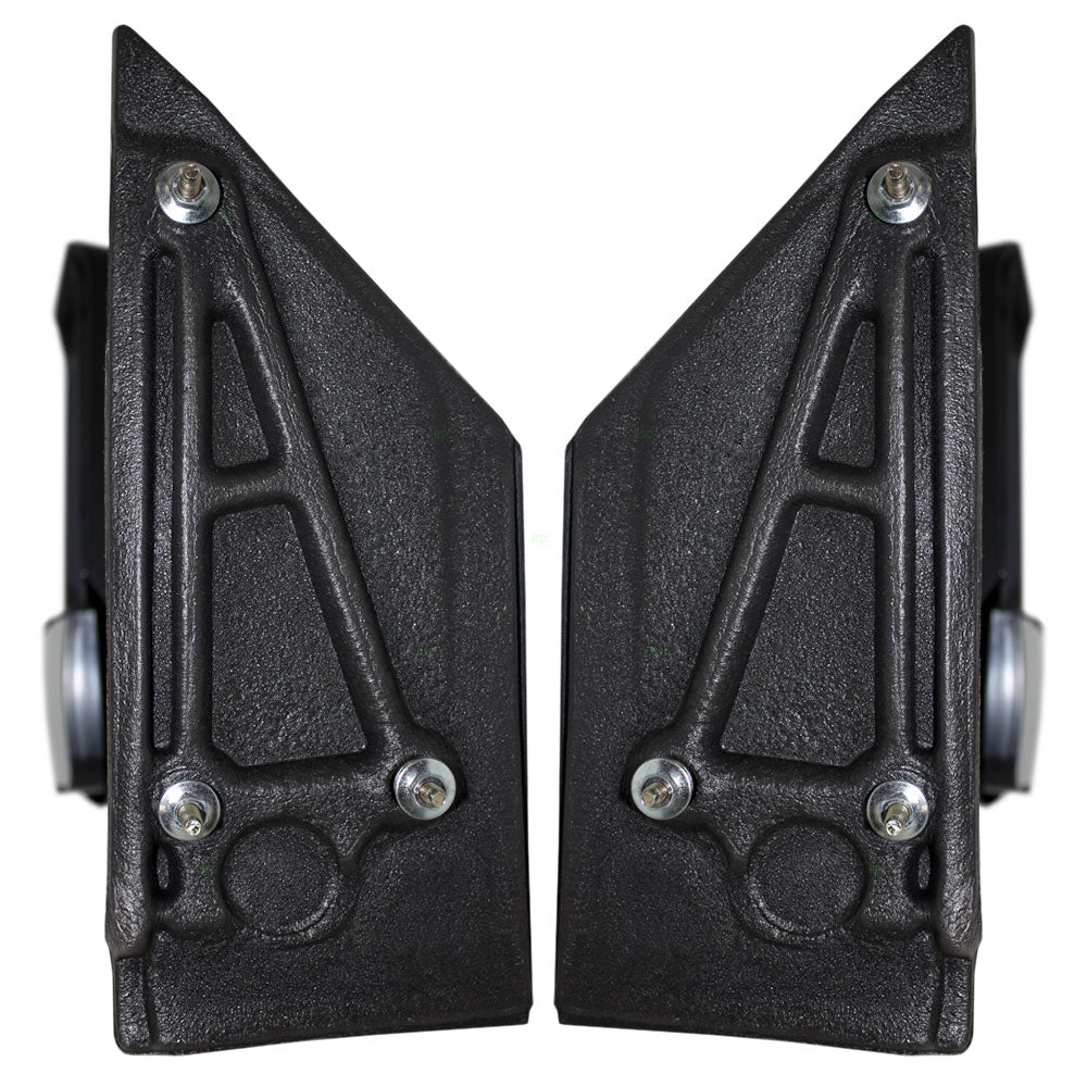 Brock Aftermarket Replacement Driver Left Passenger Right Manual Tow Mirror Textured Black With Dual Glass Set Compatible With 2008-2022 Chevy Express