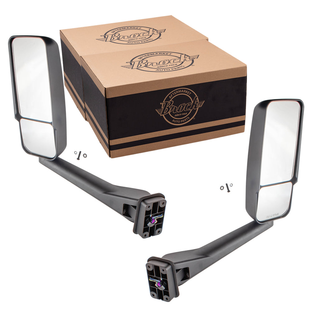 Manual Door Mirror Textured Black With Heat Without Marker Light Driver Side Left For 2003-2009 Chevrolet Kodiak 2003-2009 GMC TopKick