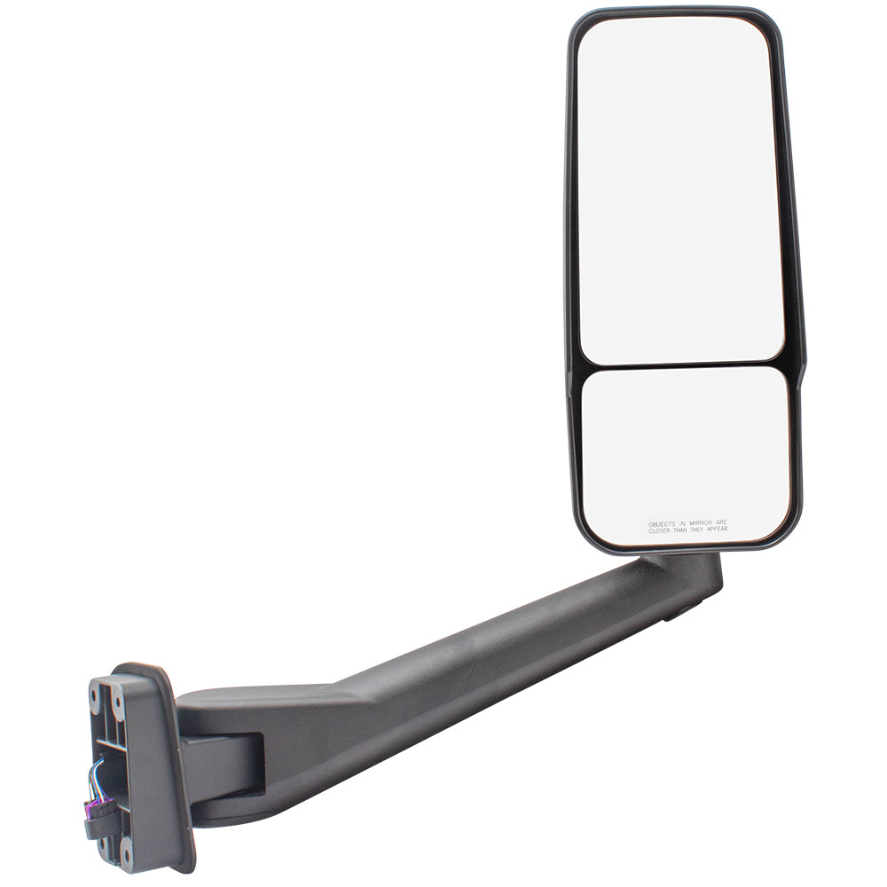Manual Door Mirror Textured Black With Heat Without Marker Light Passenger Side Right For 2003-2009 Chevrolet Kodiak 2003-2009 GMC TopKick