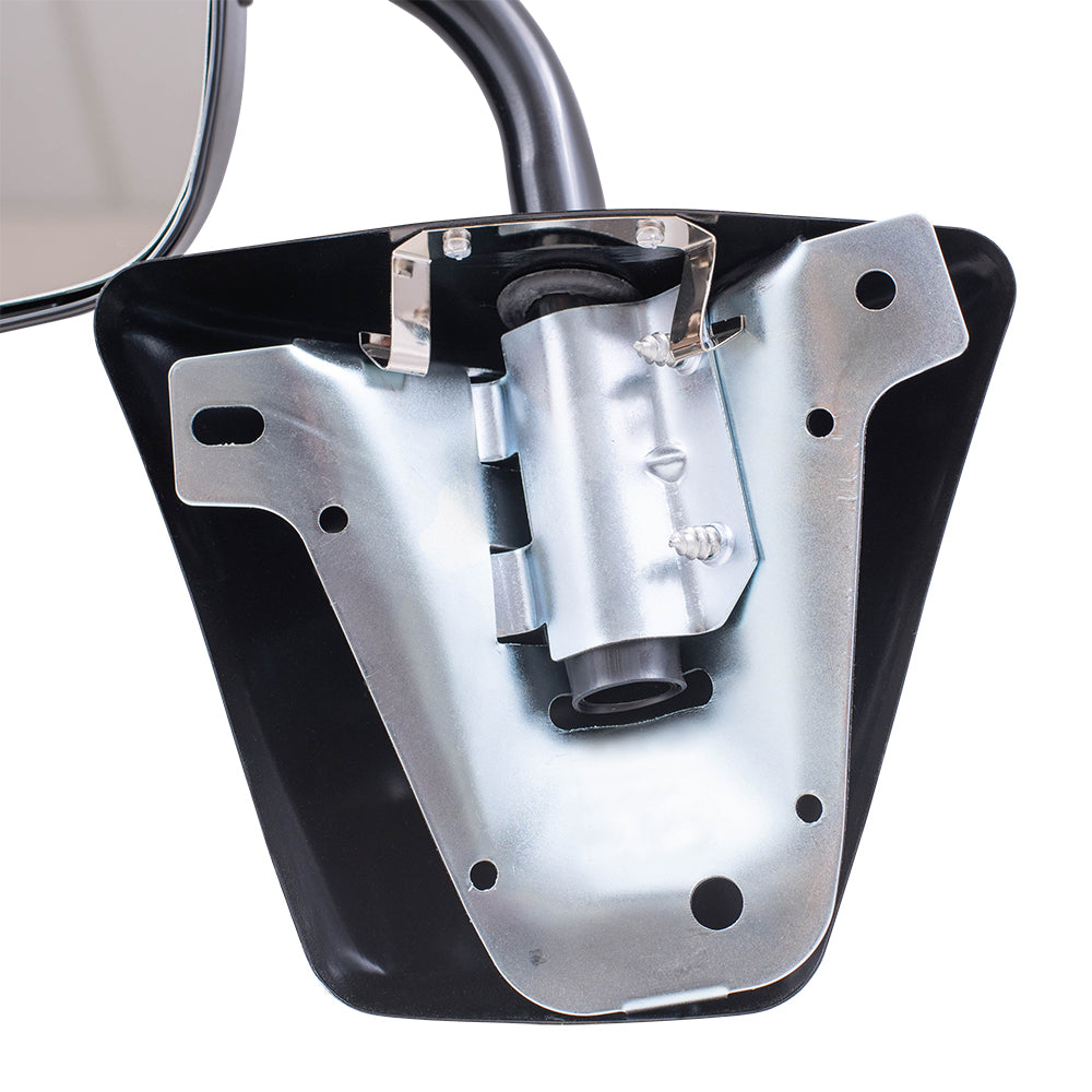 Brock Replacement Driver and Passenger Side Steel Black Low Mount Manual Mirror Set Compatible with 73-91 GM Truck