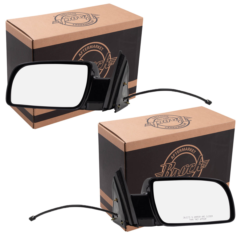 Driver and Passenger Set Power Side Door Mirrors with Metal Bases Compatible with 88-99 Old Body Style C/K Pickup Truck 15764757 15764758