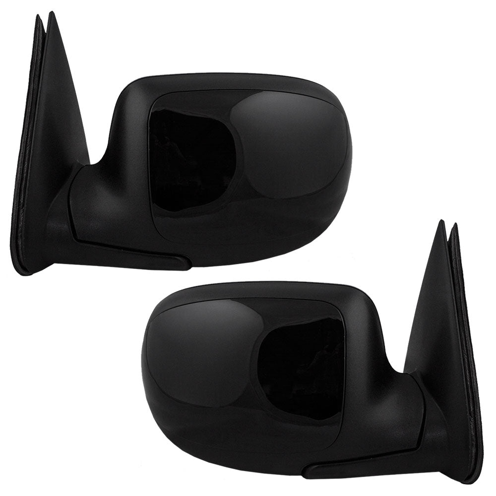Brock Replacement Driver and Passenger Set Power Side Door Mirrors w/ Caps Compatible with 1999-2002 Silverado Sierra Pickup Truck