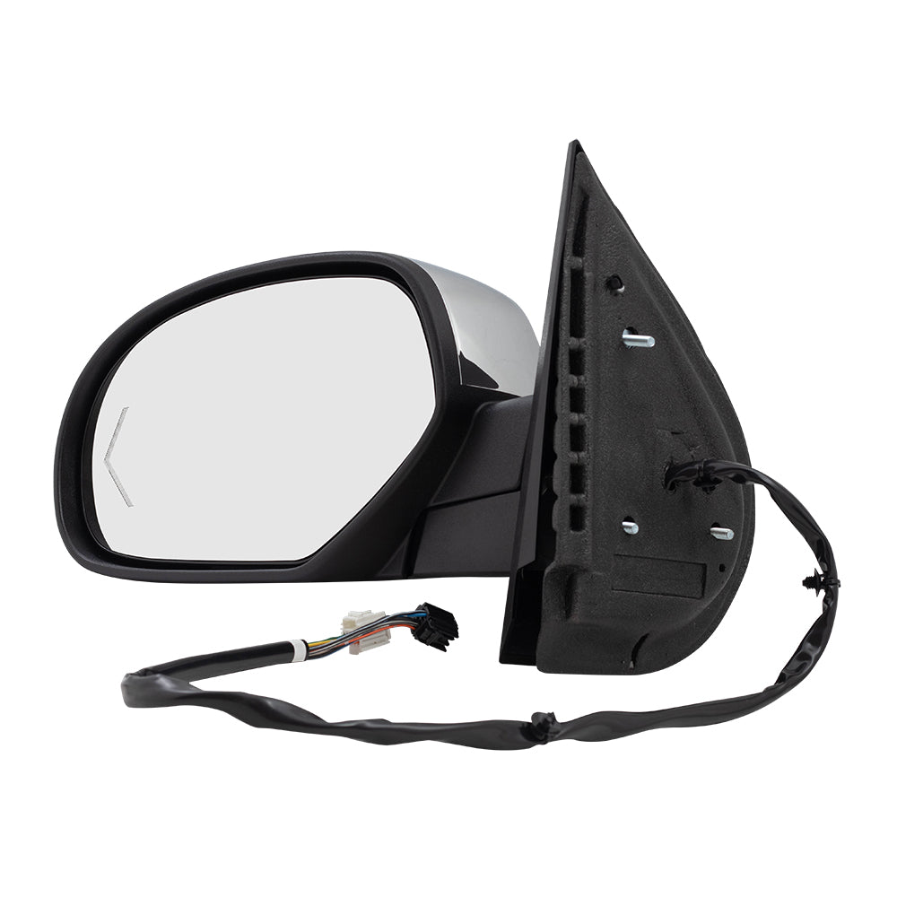 Replacement Driver Power Door Mirror Heated Chrome Cap Compatible with 2009-2013 Silverado Pickup Truck 20843114