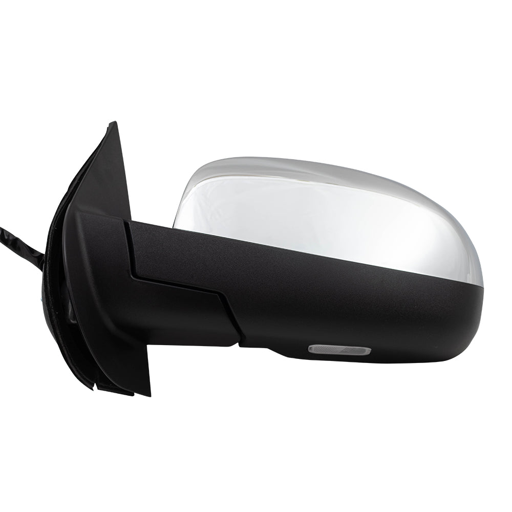 Replacement Driver Power Door Mirror Heated Chrome Cap Compatible with 2009-2013 Silverado Pickup Truck 20843114