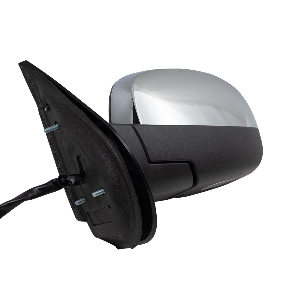 Replacement Driver Power Door Mirror Heated Chrome Cap Compatible with 2009-2013 Silverado Pickup Truck 20843114