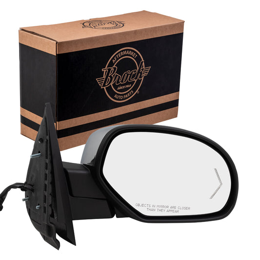 Replacement Passenger Power Door Mirror Heated Chrome Cap Compatible with 2009-2013 Silverado Pickup Truck 20756974