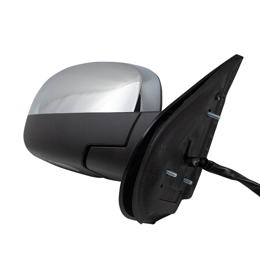 Replacement Passenger Power Door Mirror Heated Chrome Cap Compatible with 2009-2013 Silverado Pickup Truck 20756974