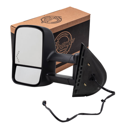 Brock Replacement Driver Power Tow Telescopic Mirror Heated Signal on Glass Compatible with 2007-2014 Silverado Sierra Escalade Yukon Tahoe