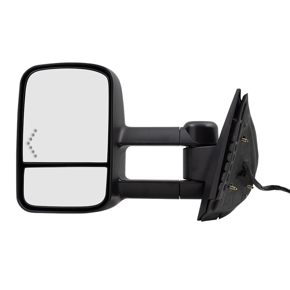 Brock Replacement Driver Power Tow Telescopic Mirror Heated Signal on Glass Compatible with 2007-2014 Silverado Sierra Escalade Yukon Tahoe
