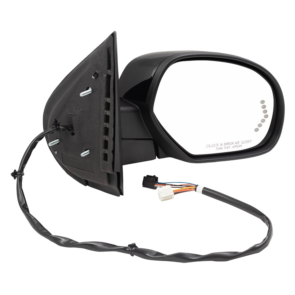 Power Door Mirror Power Folding-Smooth Black Cap-Heat-Signal On Glass-Memory-Puddle Light Without Blind Spot Detection-Auto Dimming Passenger Right For 2007-2014 Silverado/Sierra 2007-2014 GM Full Size SUV 2007-2013 Avalanche/Escalade EXT