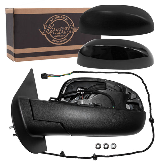 Brock Replacement Driver Performance Upgrade Power Side Door Mirror Heated Signal on Glass Compatible with 07-14 Silverado Sierra Pickup Truck