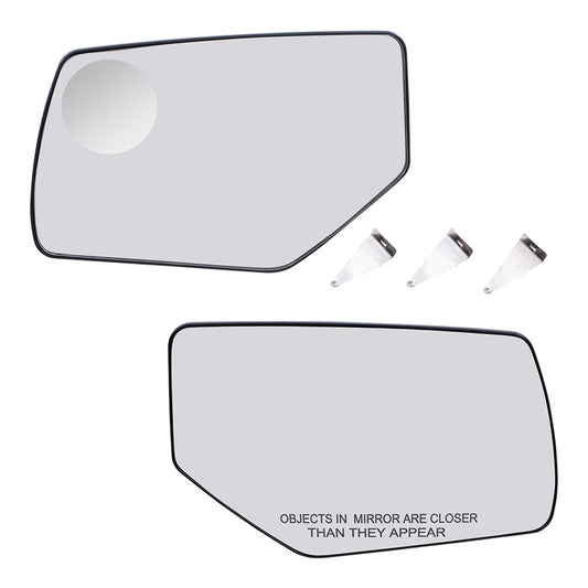 Mirror Spotter Glass & Bases Set fits 15-20 Tahoe Suburban Yukon/XL Power Heated