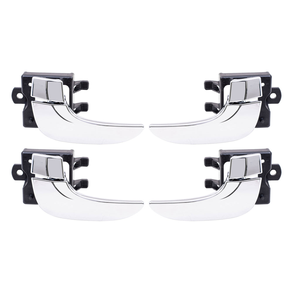 Brock Replacement Driver and Passenger Side Chrome Inside Door Handles 4 Piece Set Compatible with 2002-2007 Buick Rendezvous