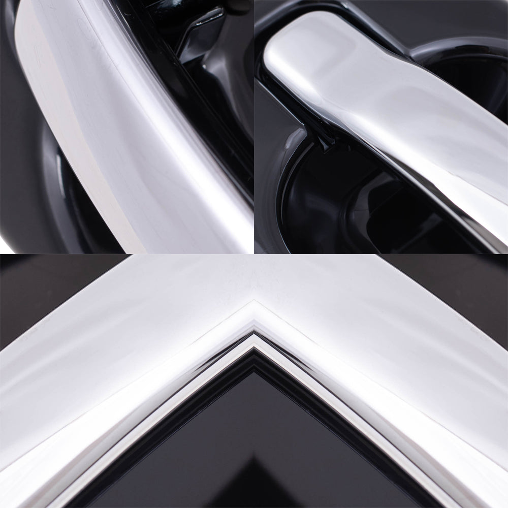 Brock Replacement 4 Pc Set Outside Door Handles Black with Chrome Compatible with 2001-2006 Silverado Pickup Truck