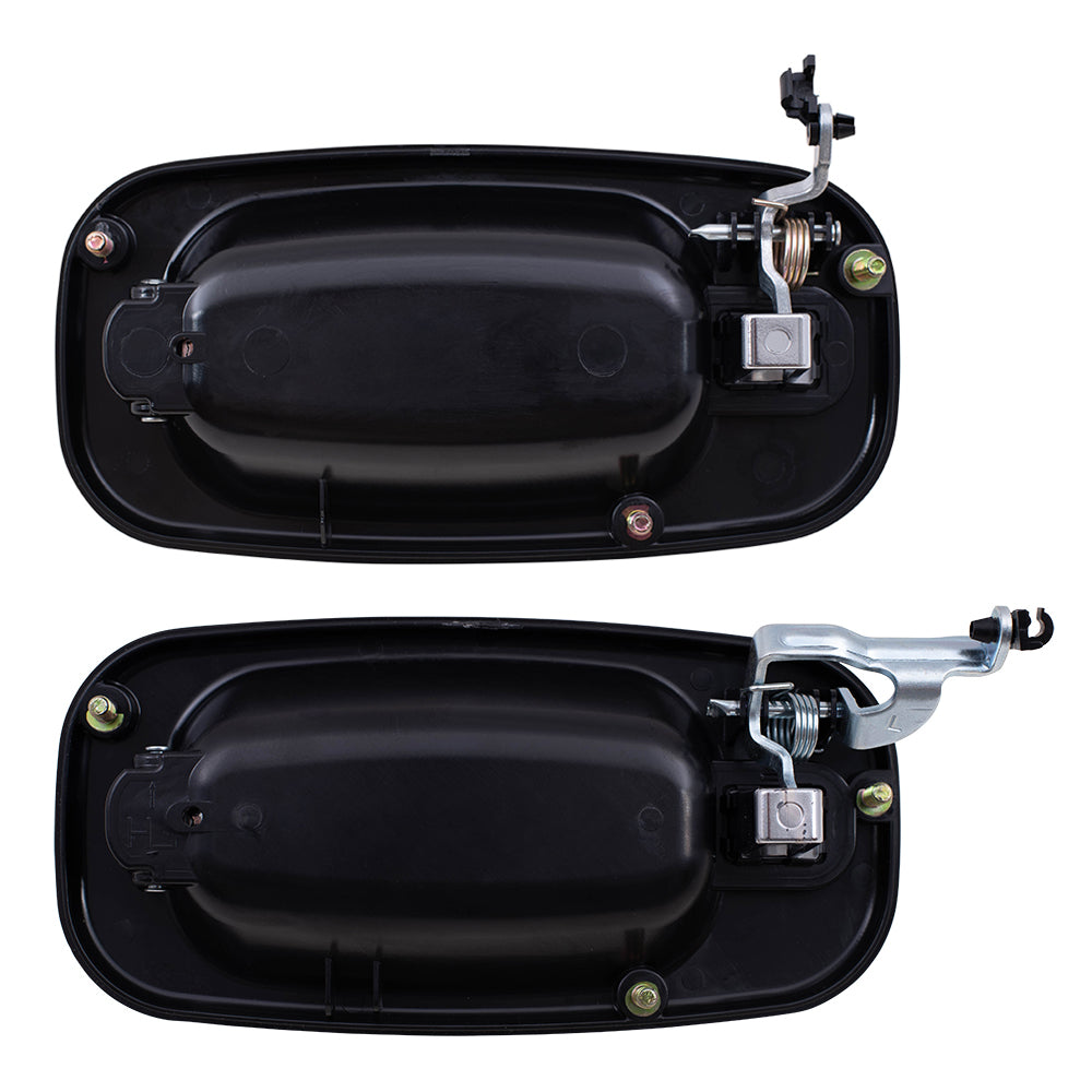 Brock Replacement Passenger Side Set Outside Door Handles Black with Chrome Compatible with 1999-2007 Silverado Sierra Pickup Truck