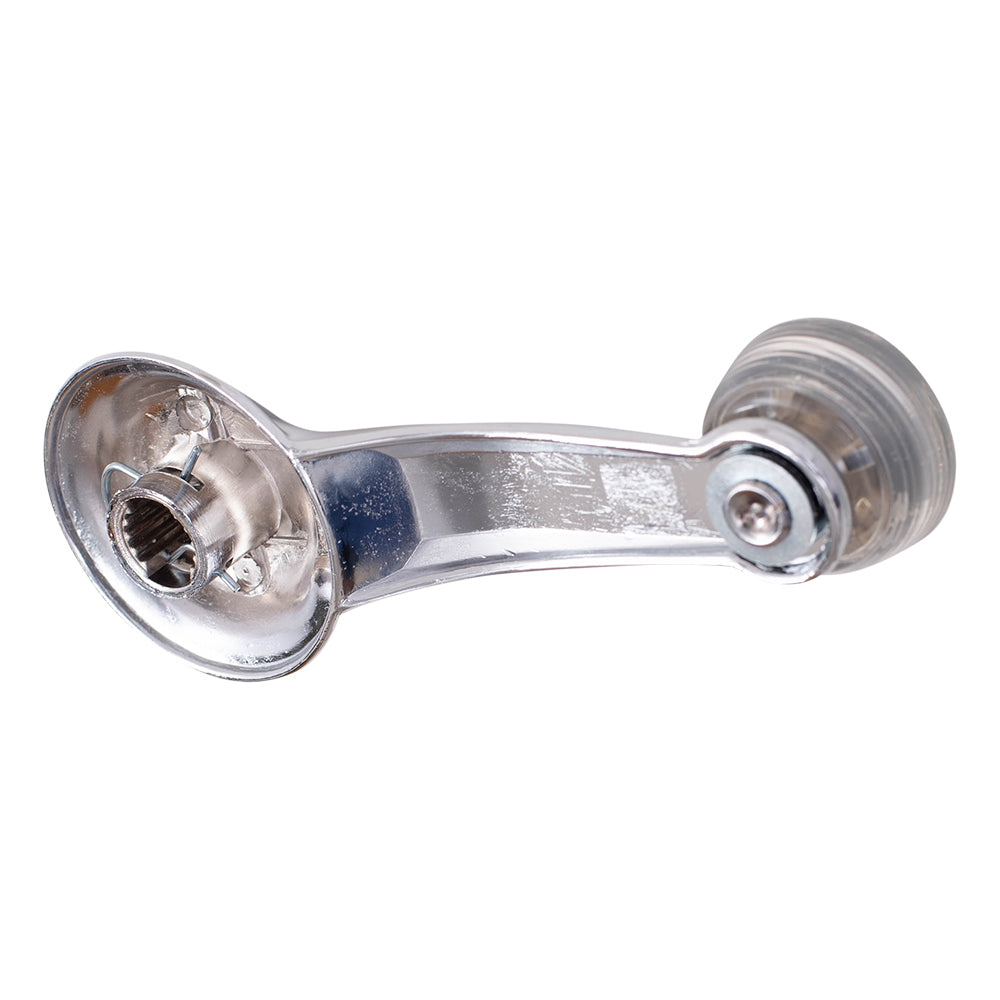 Brock Replacement Manual Window Crank Chrome Handle w/ Clear Knob & Full Height Spline Compatible with Malibu Impala Monte Carlo Lesabre Camaro 1732326