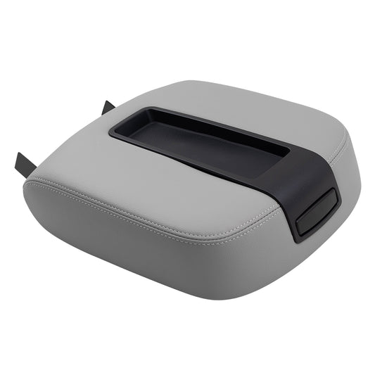 Brock Replacement Gray Center Console Armrest Lid Cover Compatible with 2007-2013 Silverado Sierra Tahoe Escalade Pickup Truck with Full Center Console