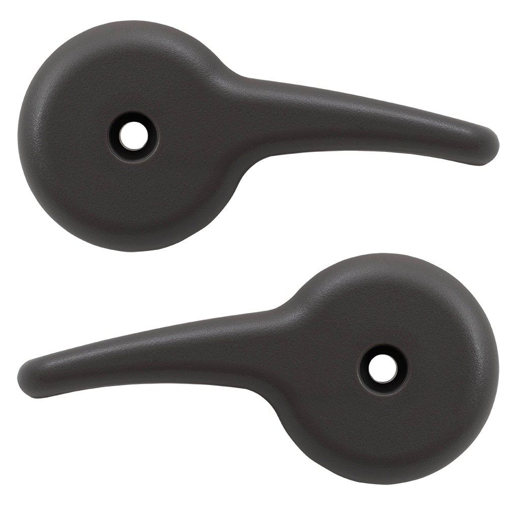 Brock Replacement Set Front Recliner Handles Gray Compatible with 2003-2007 Silverado Sierra Pickup Truck w/Split Bench
