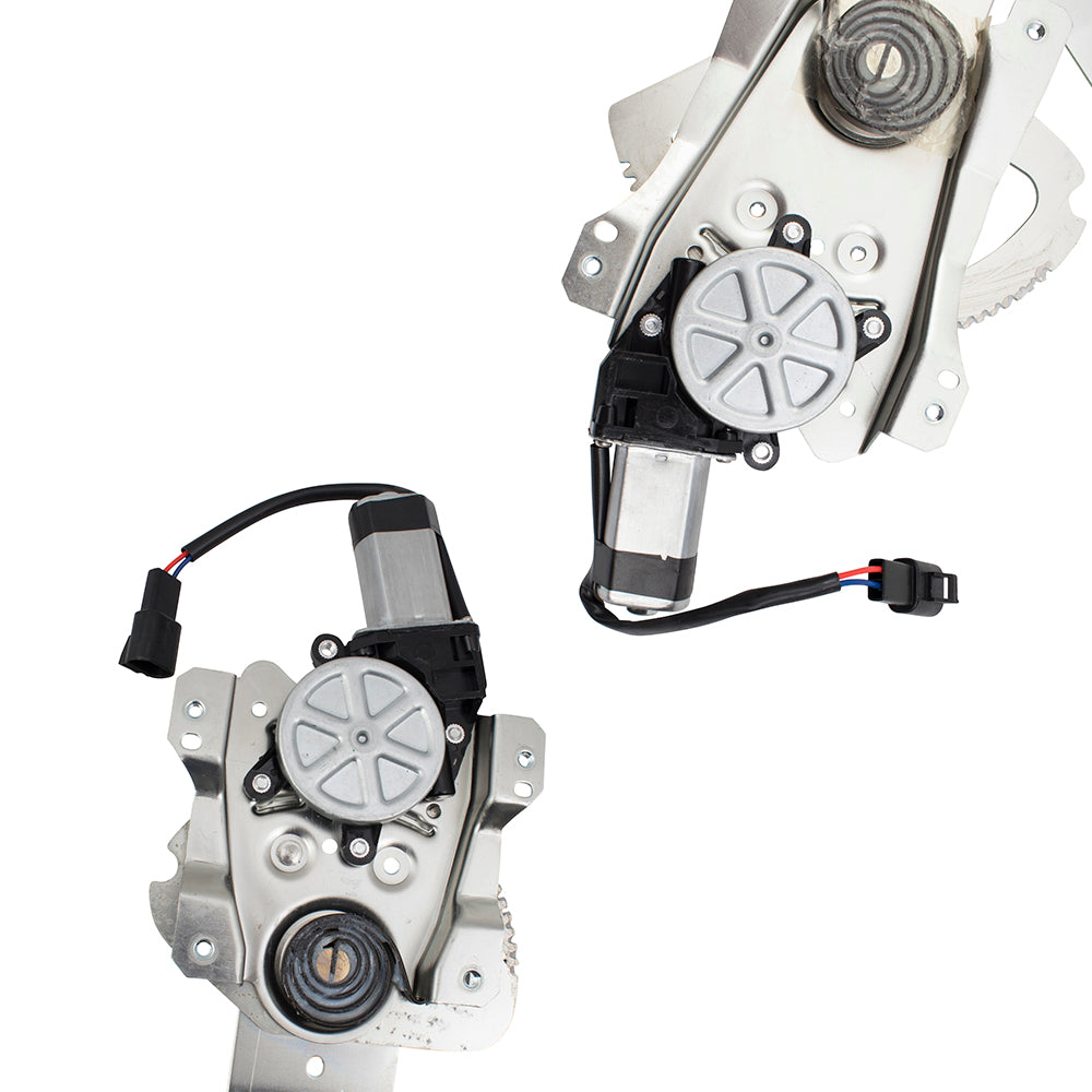 Brock Replacement 4 Pc Set Power Window Regulators with Motors Front & Rear Compatible with 1996-2002 S Series SL SW Sedan Wagon