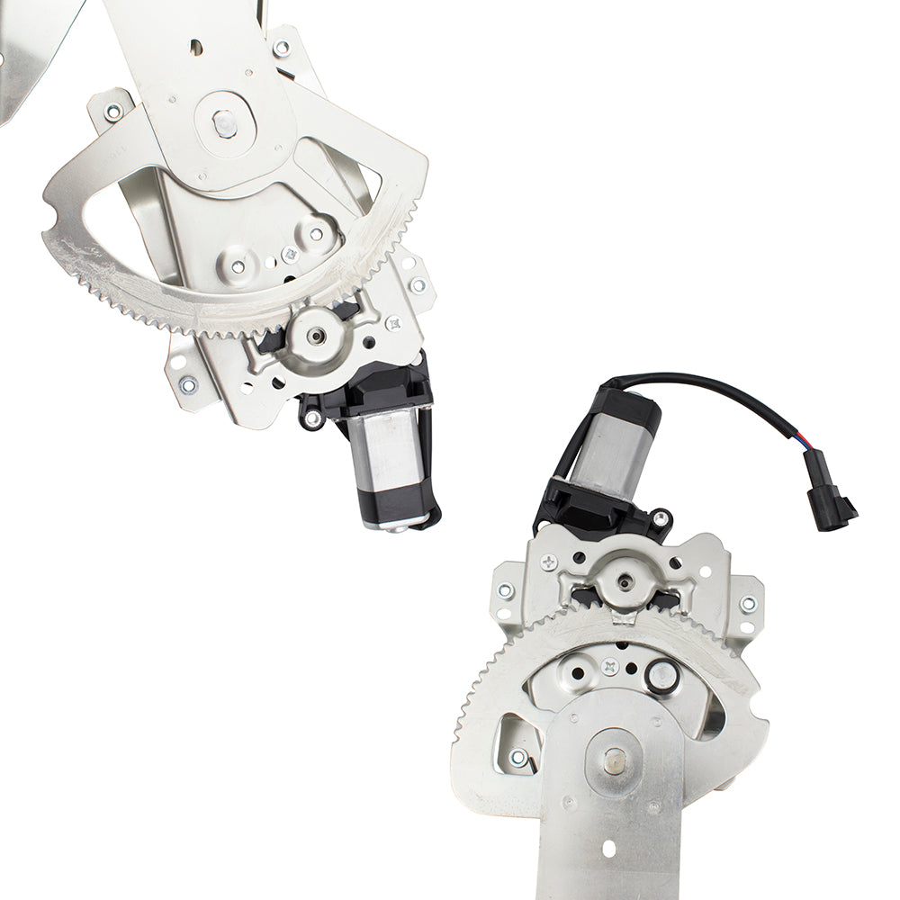 Brock Replacement 4 Pc Set Power Window Regulators with Motors Front & Rear Compatible with 1996-2002 S Series SL SW Sedan Wagon