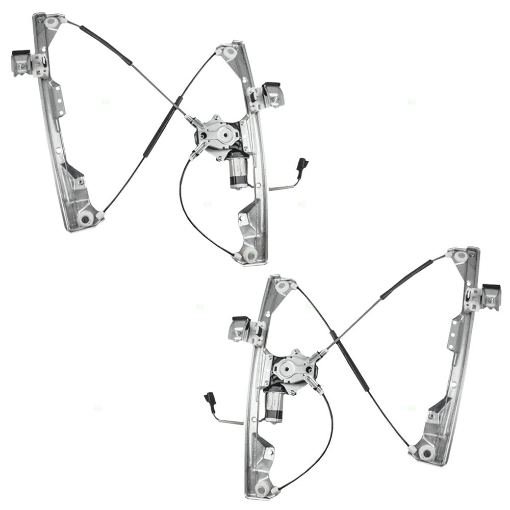 Brock Replacement Set Front Power Window Lift Regulators & Motor Compatible with 2004-2008 Grand Prix Sedan 15934641 15934640