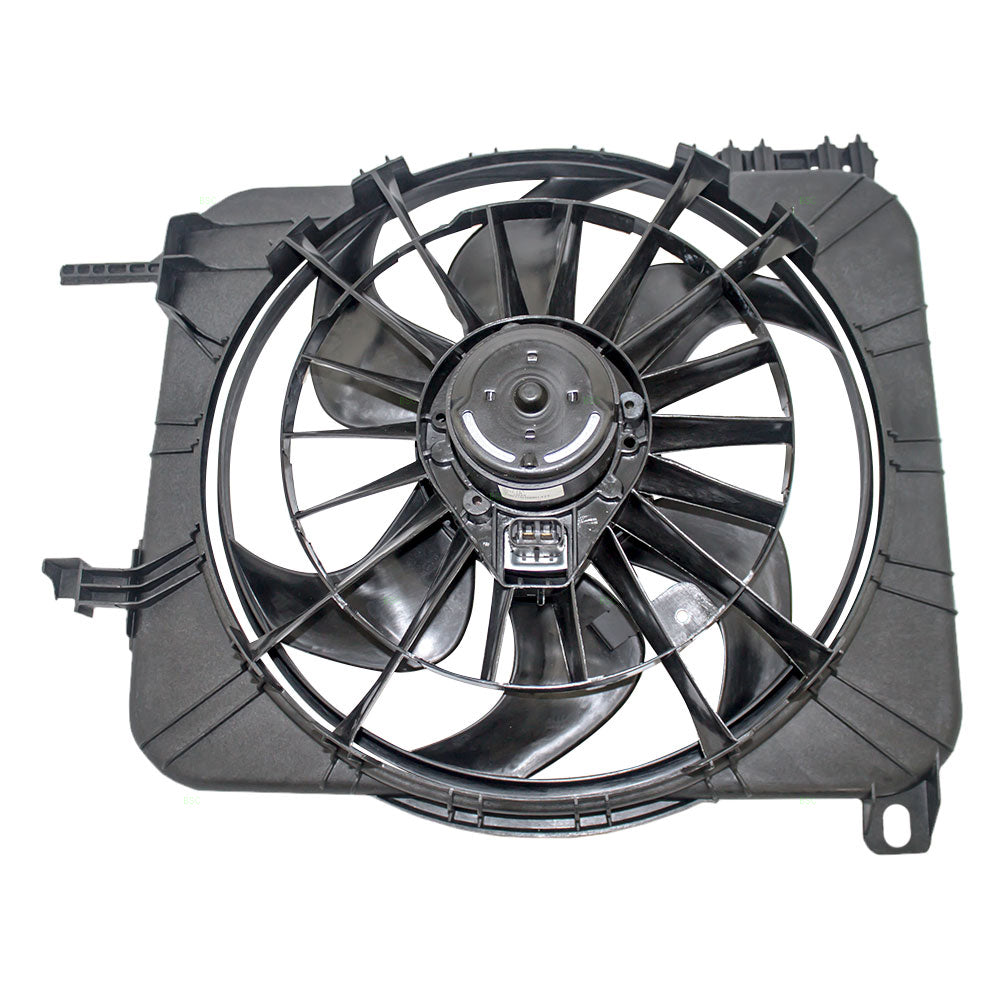 Brock Replacement Radiator Cooling Fan Motor Assembly 24mm Core Thickness Compatible with 1995-2004 Cavalier Sunfire with Heavy Duty A/C 22136897