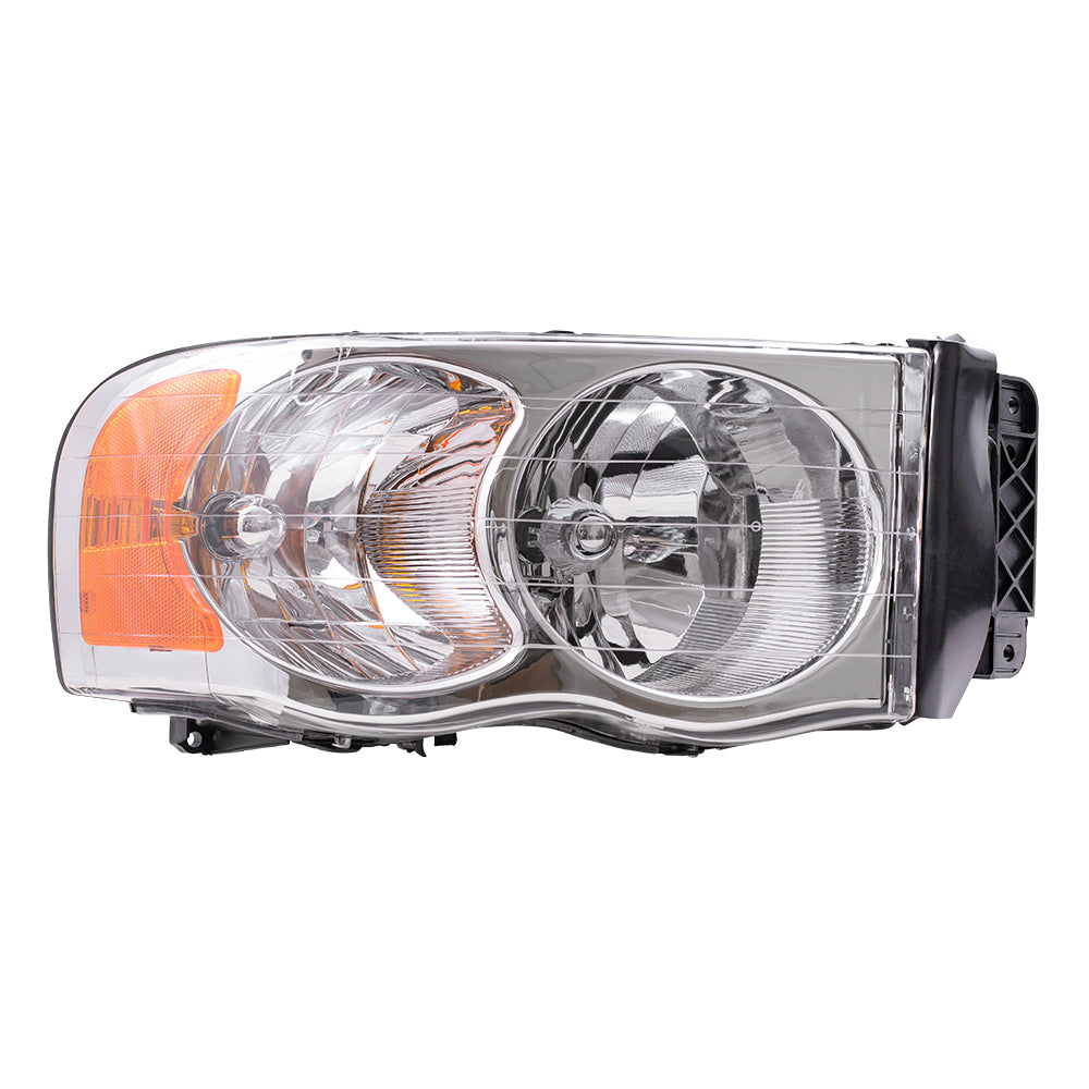 Brock Replacement Passenger Halogen Headlight Compatible with 2002-2005 1500 Pickup Truck 55077120AG