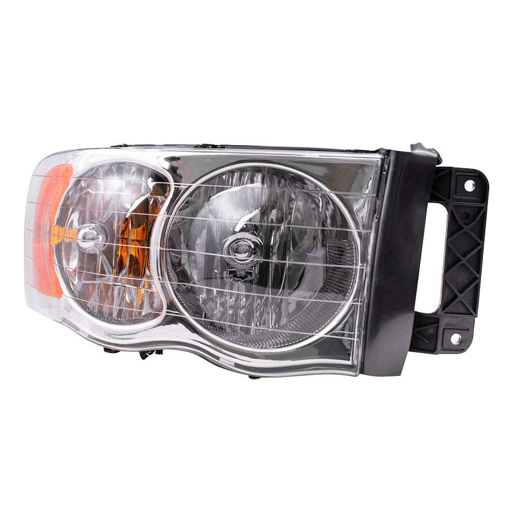 Brock Replacement Passenger Halogen Headlight Compatible with 2002-2005 1500 Pickup Truck 55077120AG