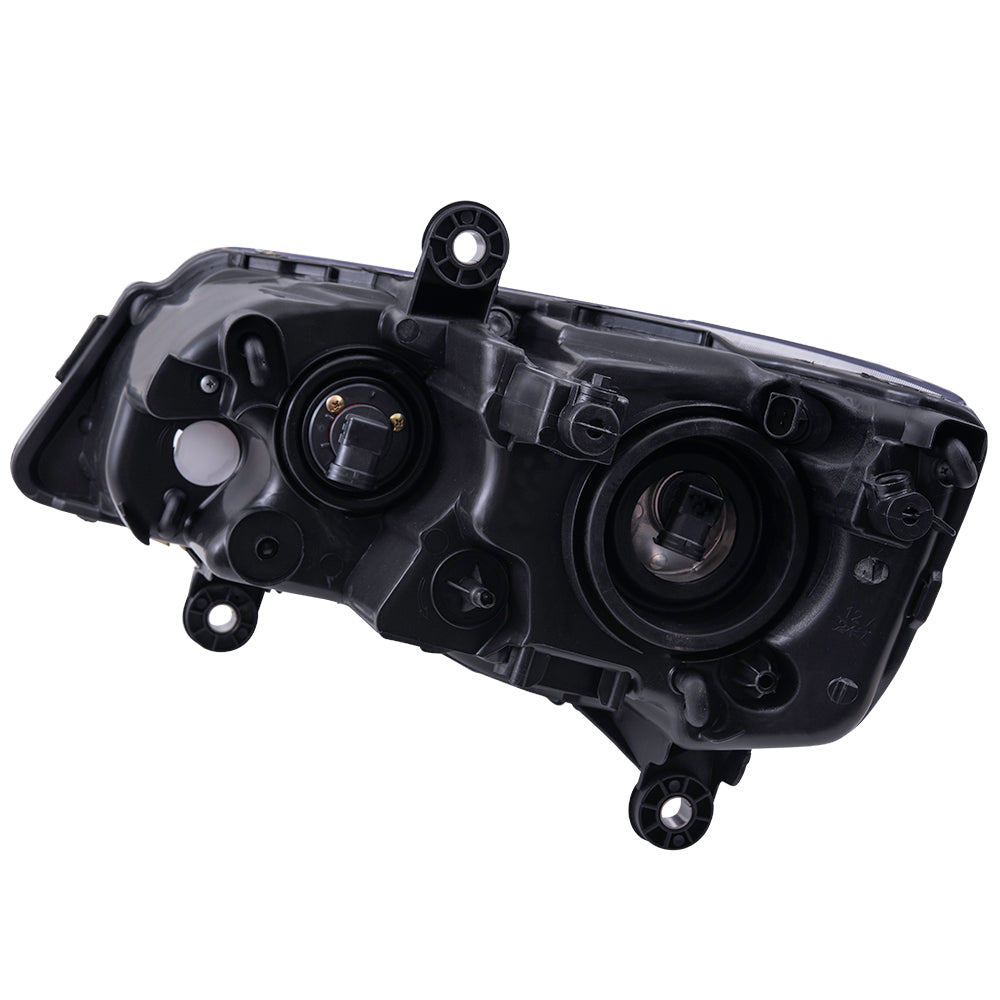 Brock Aftermarket Replacement Driver Left Passenger Right Halogen Combination Headlight Assembly With Black Bezel Set Compatible With 2014-2020 Dodge Grand Caravan