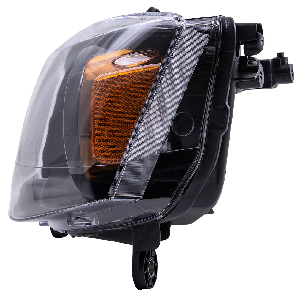 Brock Aftermarket Replacement Driver Left Halogen Combination Headlight Assembly With Black Bezel Compatible With 2014-2020 Dodge Grand Caravan