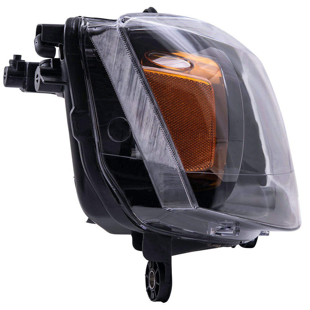 Brock Aftermarket Replacement Passenger Right Halogen Combination Headlight Assembly With Black Bezel Compatible With 2014-2020 Dodge Grand Caravan